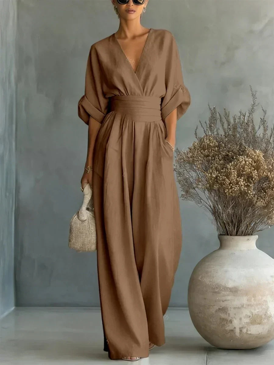 Kyra | V-Neck High-Waist Jumpsuit