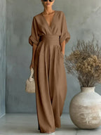 Kyra | V-Neck High-Waist Jumpsuit