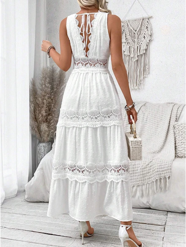 MALIKA | Lace V-Neck Dress