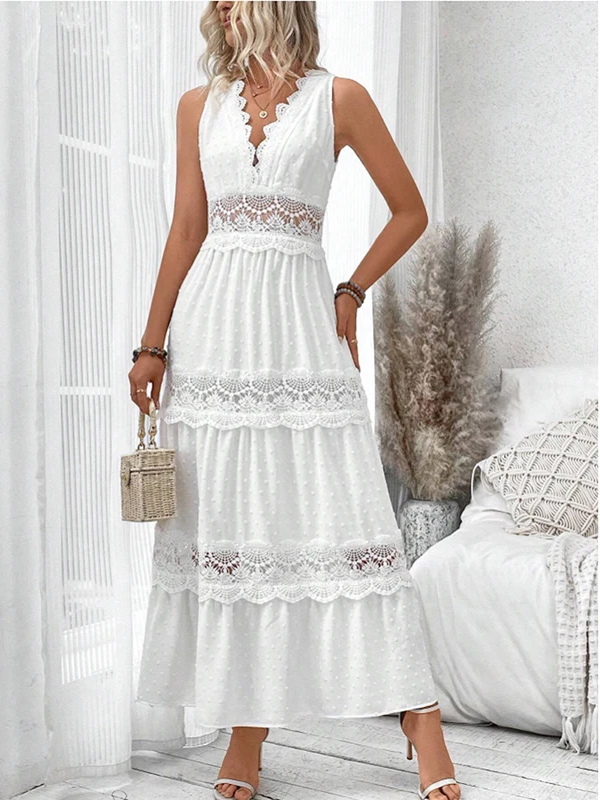 MALIKA | Lace V-Neck Dress