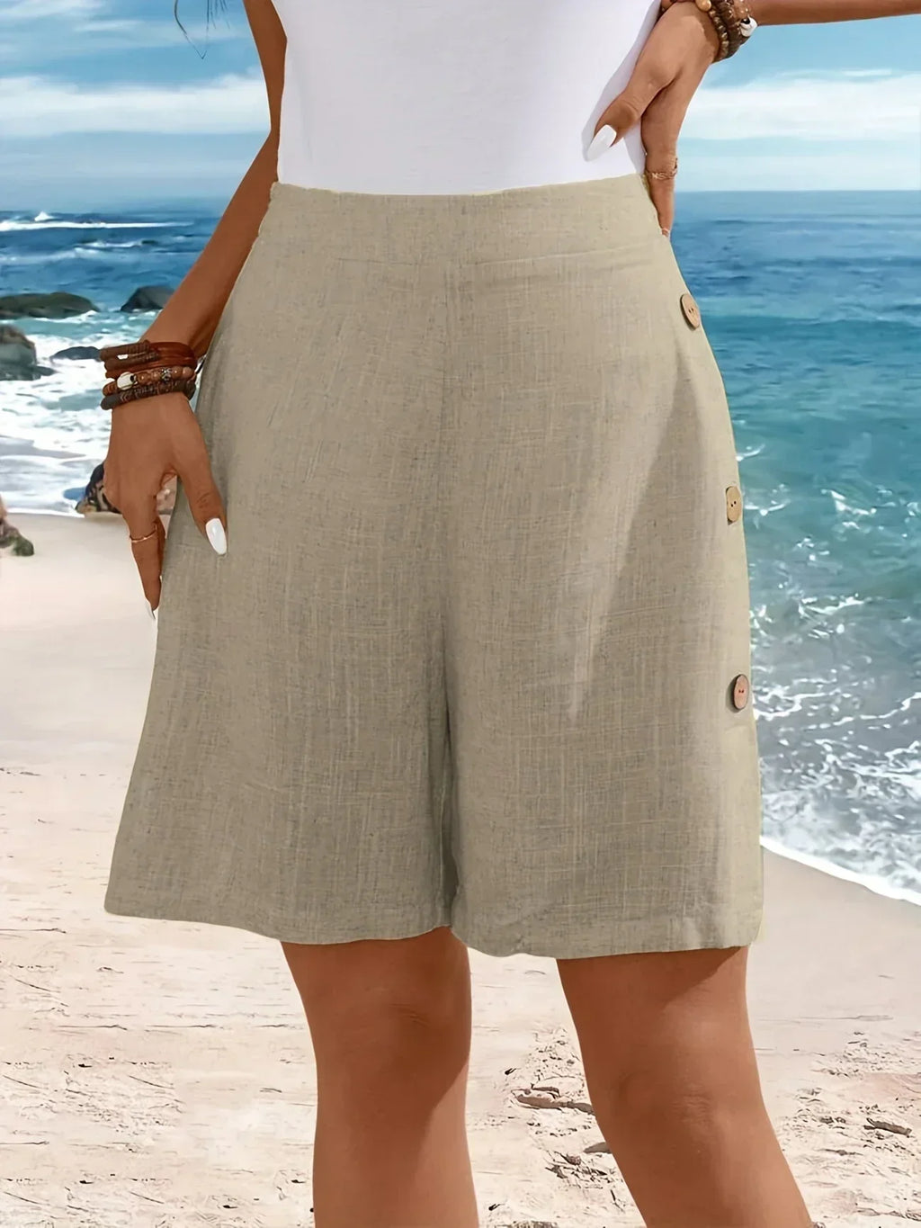 SELENA | Comfortable Shorts With Buttons