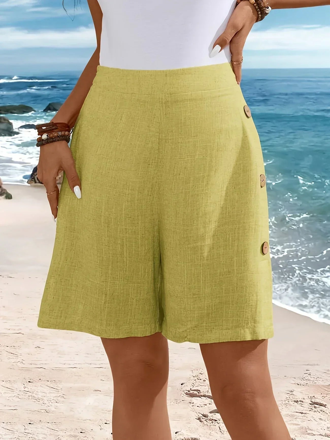 SELENA | Comfortable Shorts With Buttons