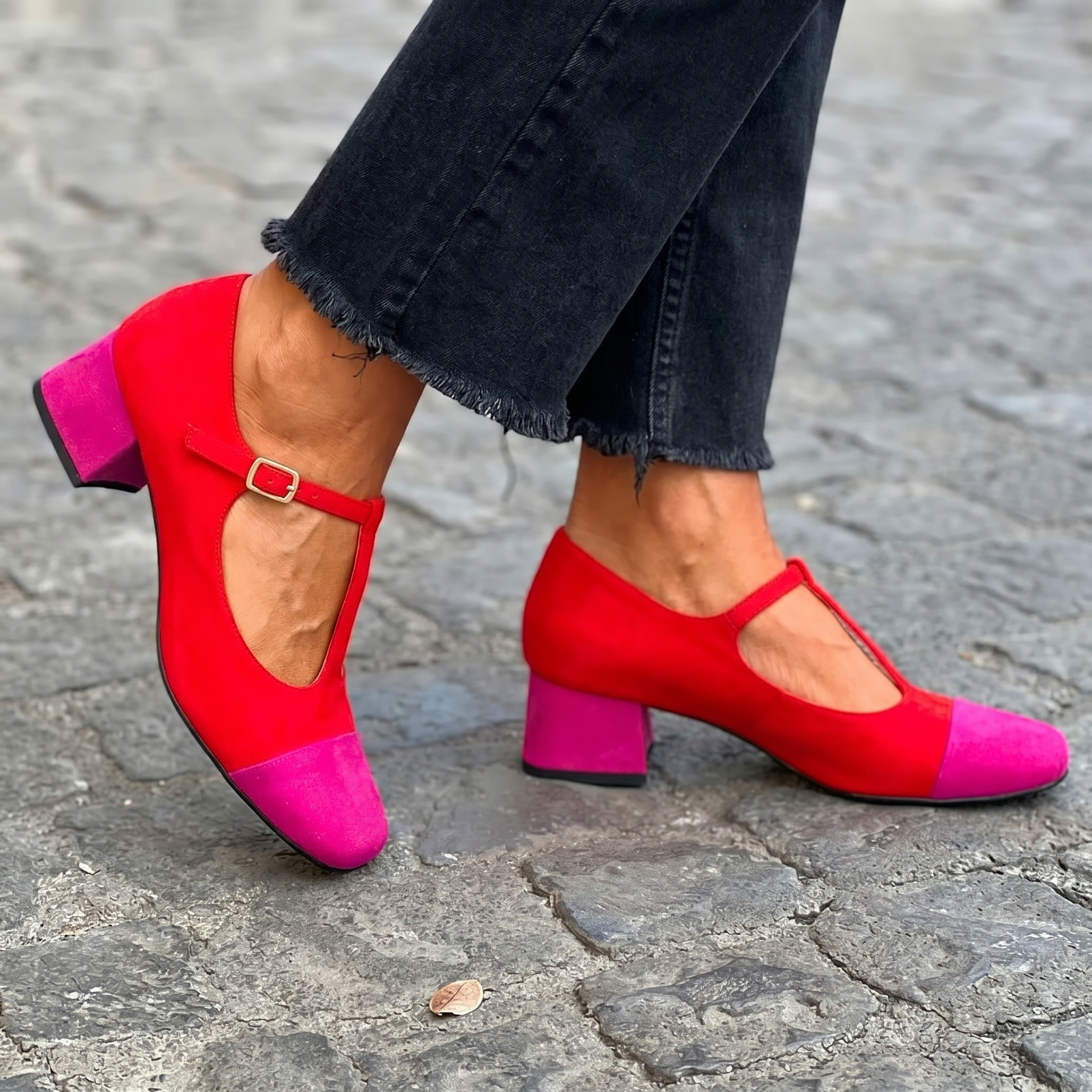 VIVIANA TWO-TONE HEEL LOAFERS
