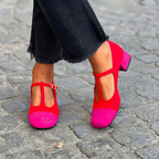 VIVIANA TWO-TONE HEEL LOAFERS