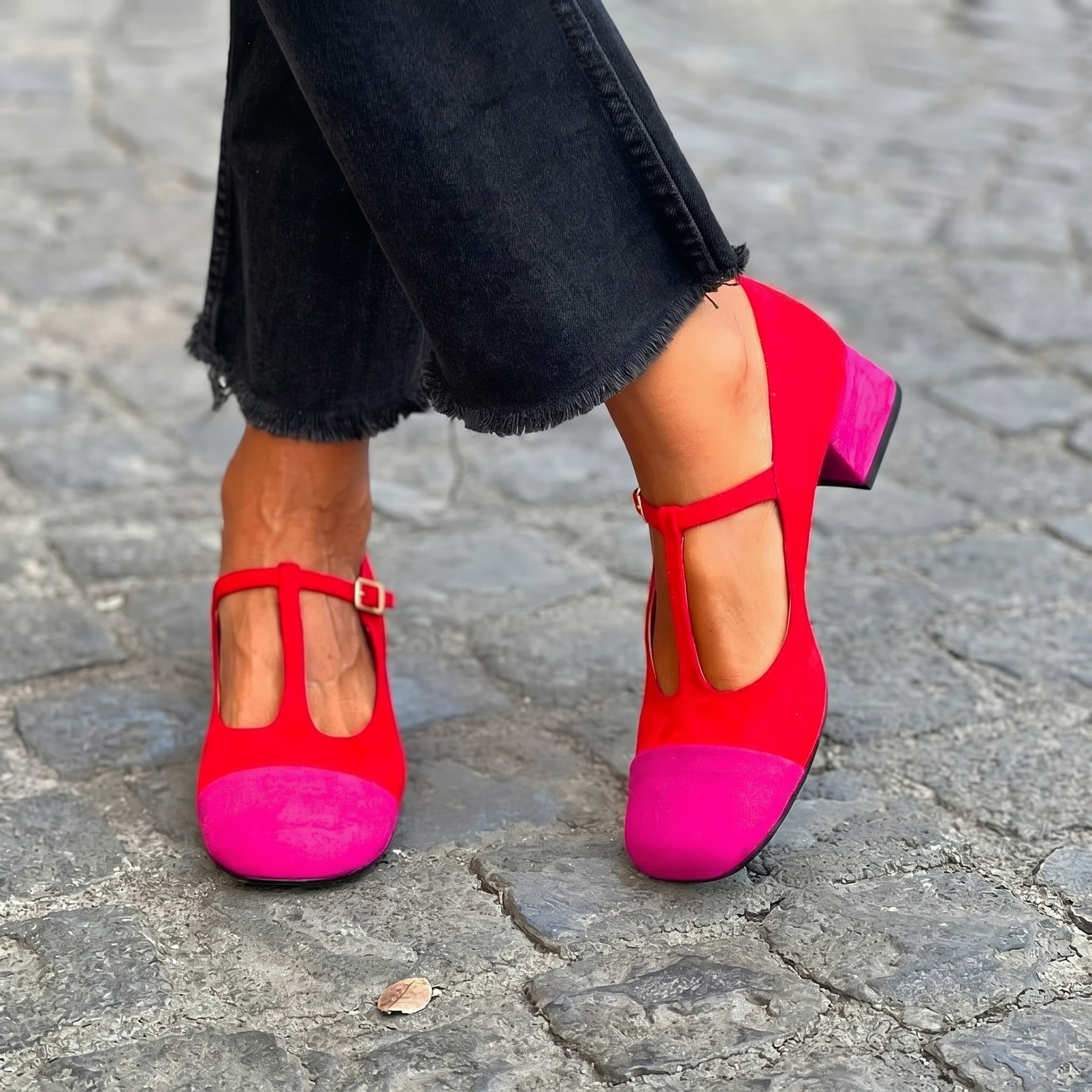 VIVIANA TWO-TONE HEEL LOAFERS