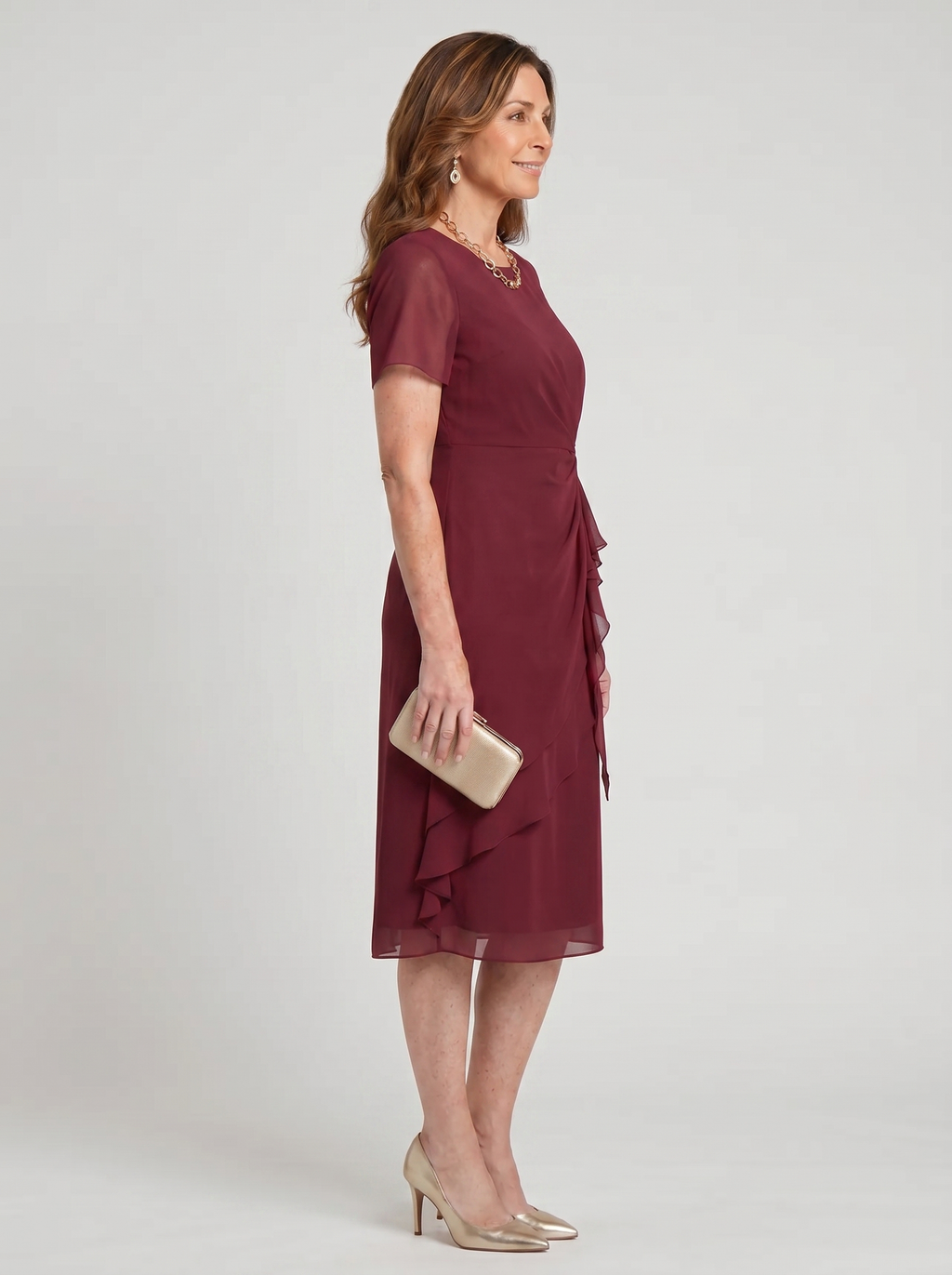 Sara - Elegant Chiffon Draped Dress