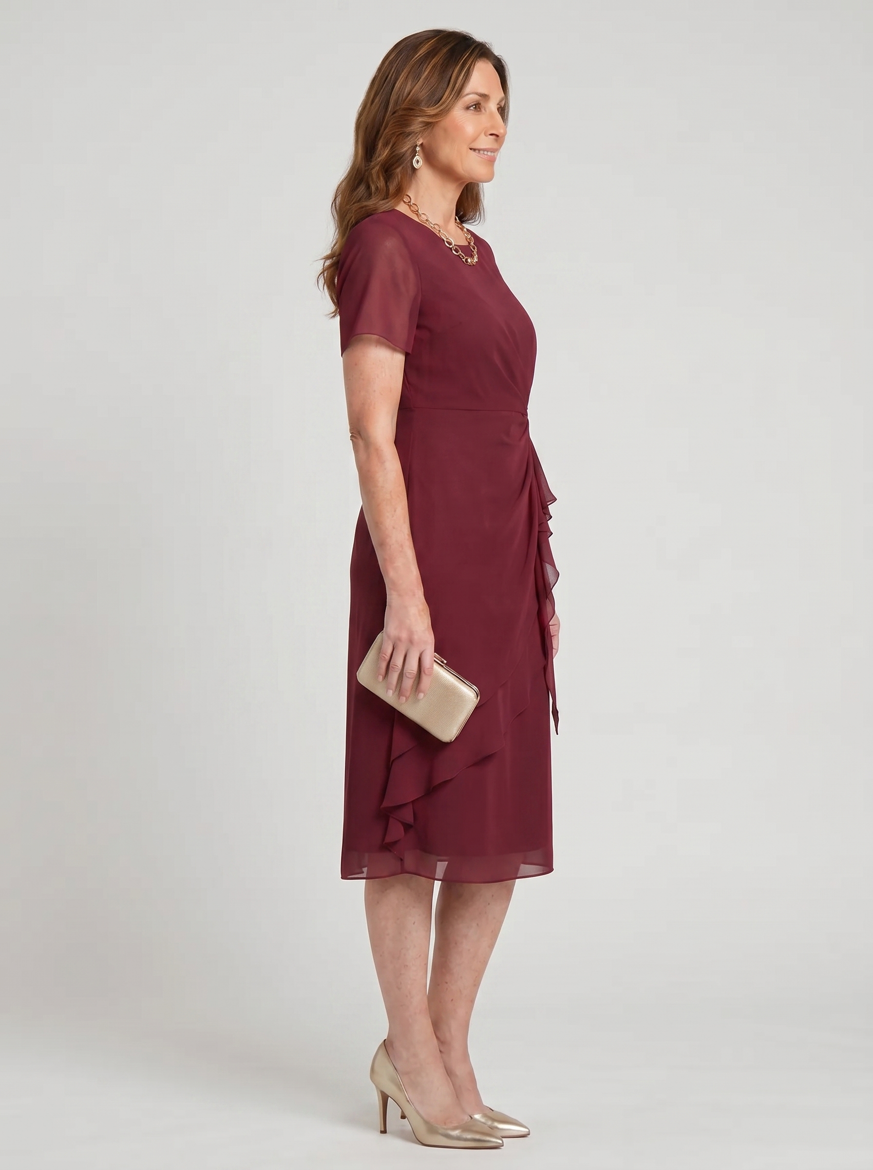 Sara - Elegant Chiffon Draped Dress