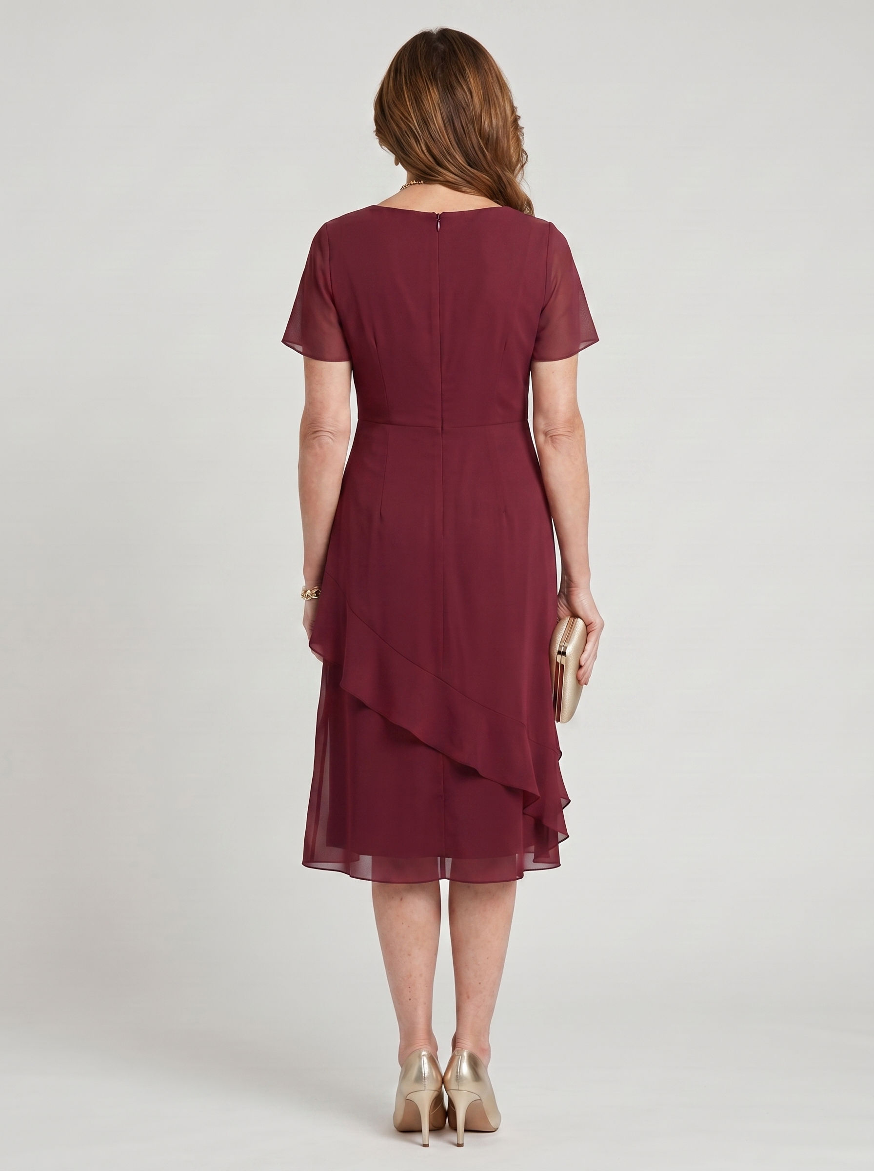 Sara - Elegant Chiffon Draped Dress