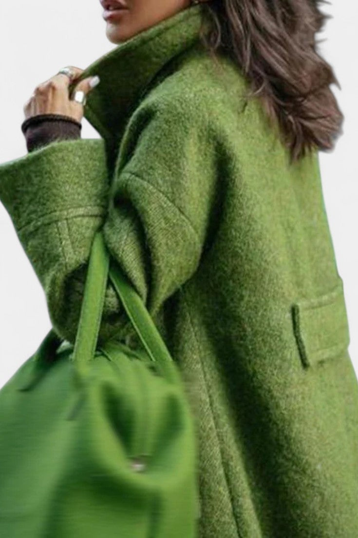 KATE | Long Oversized Double-Breasted Coat with Notched Collar