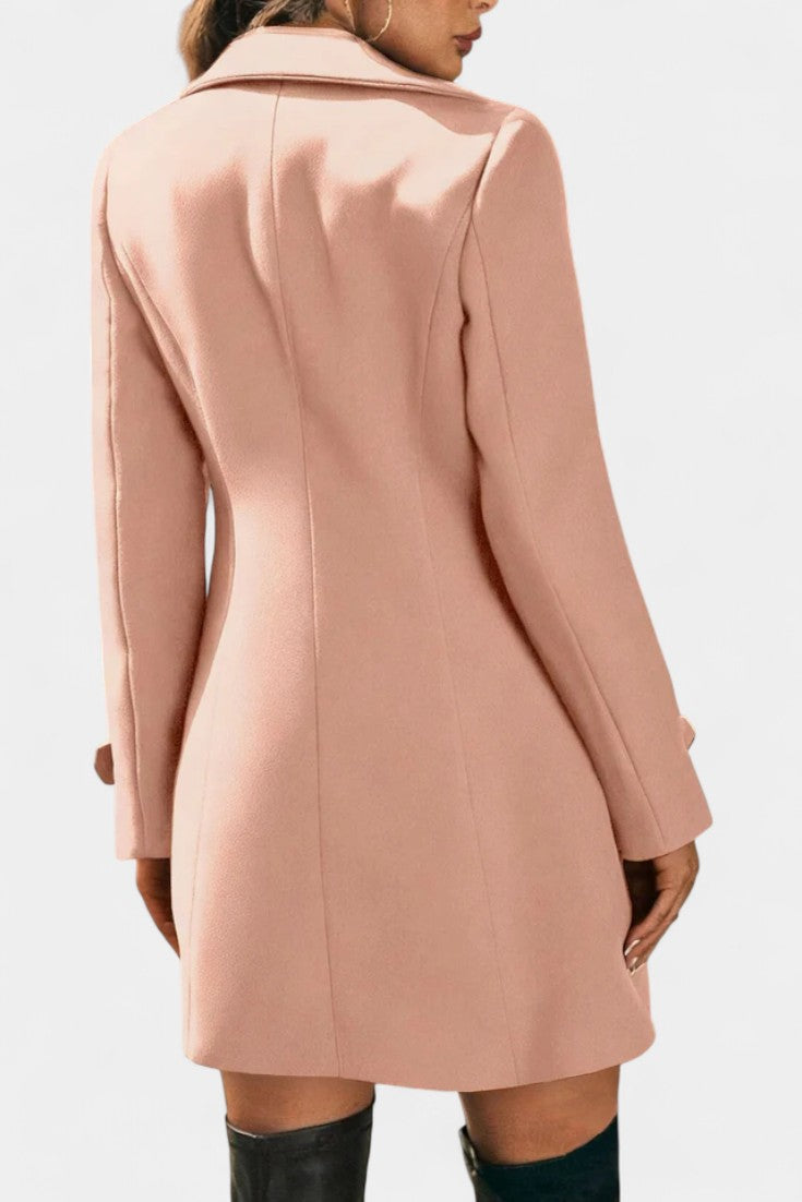 EDEN | Open Coat with Notched Collar and Decorative Buttons