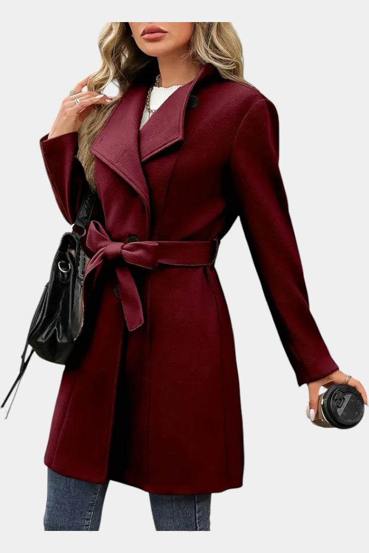 ESME | Long Coat with Buttons and Tied Waist