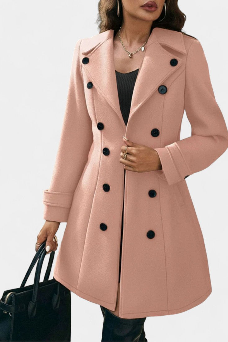 EDEN | Open Coat with Notched Collar and Decorative Buttons