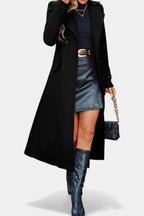 LARA | Long Notched Lapel Double-Breasted Coat