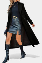 LARA | Long Notched Lapel Double-Breasted Coat