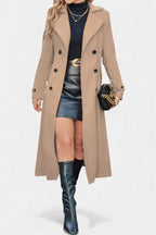 LARA | Long Notched Lapel Double-Breasted Coat