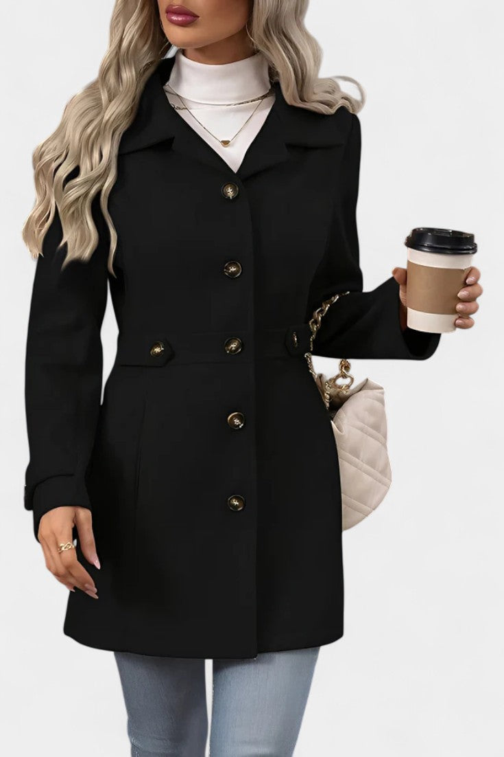 JOANNA | Elegant Mid-Length Coat with Adjustable Belt