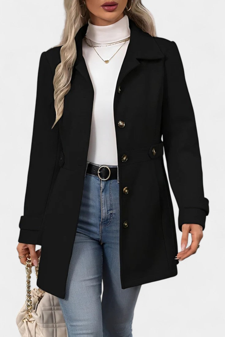 JOANNA | Elegant Mid-Length Coat with Adjustable Belt