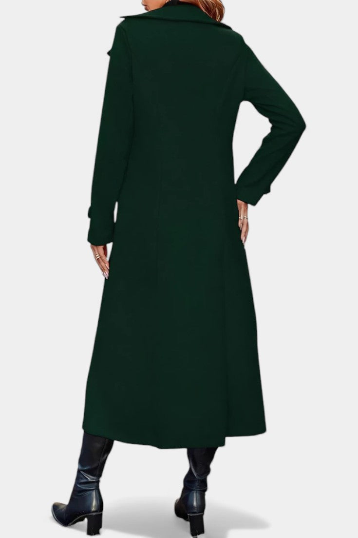 LARA | Long Notched Lapel Double-Breasted Coat