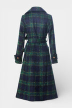 LYDIA | Long Crossed Coat in Blue-Green