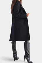 LORENA | Mid-Length Coat with Single Button and Notched Collar