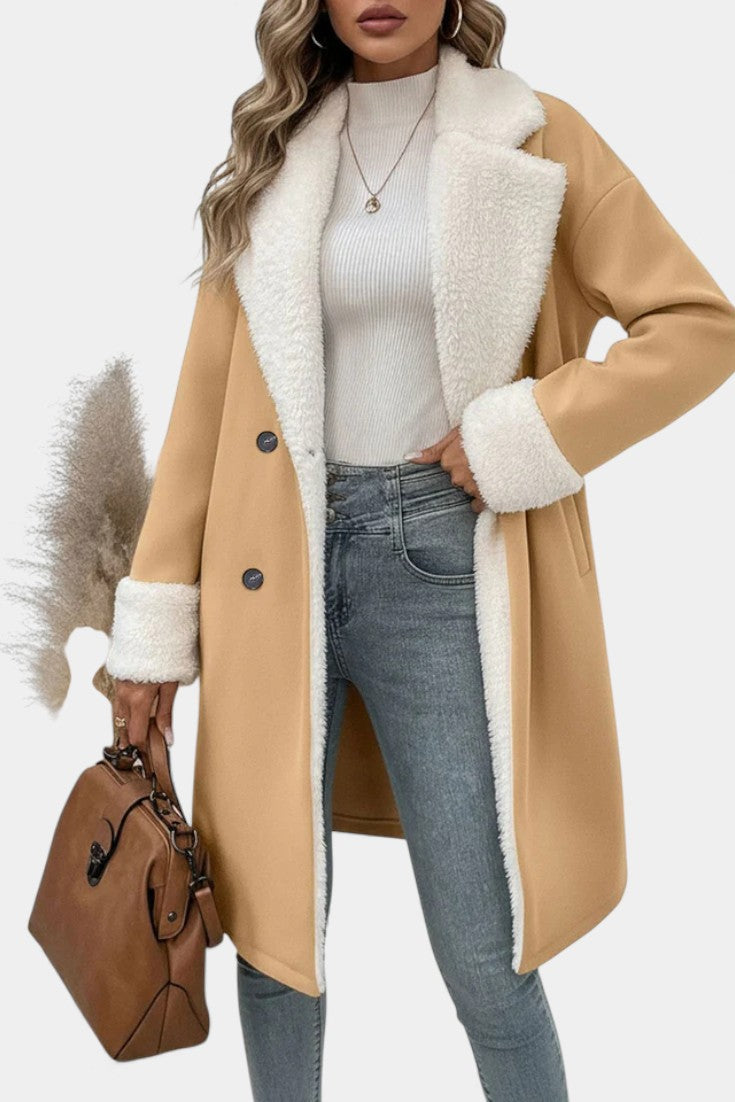 DELILAH | Mid-Length Tailored Coat with Fleece Lining