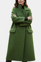 KATE | Long Oversized Double-Breasted Coat with Notched Collar