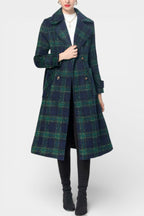 LYDIA | Long Crossed Coat in Blue-Green