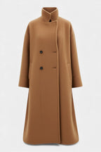 KATE | Long Oversized Double-Breasted Coat with Notched Collar