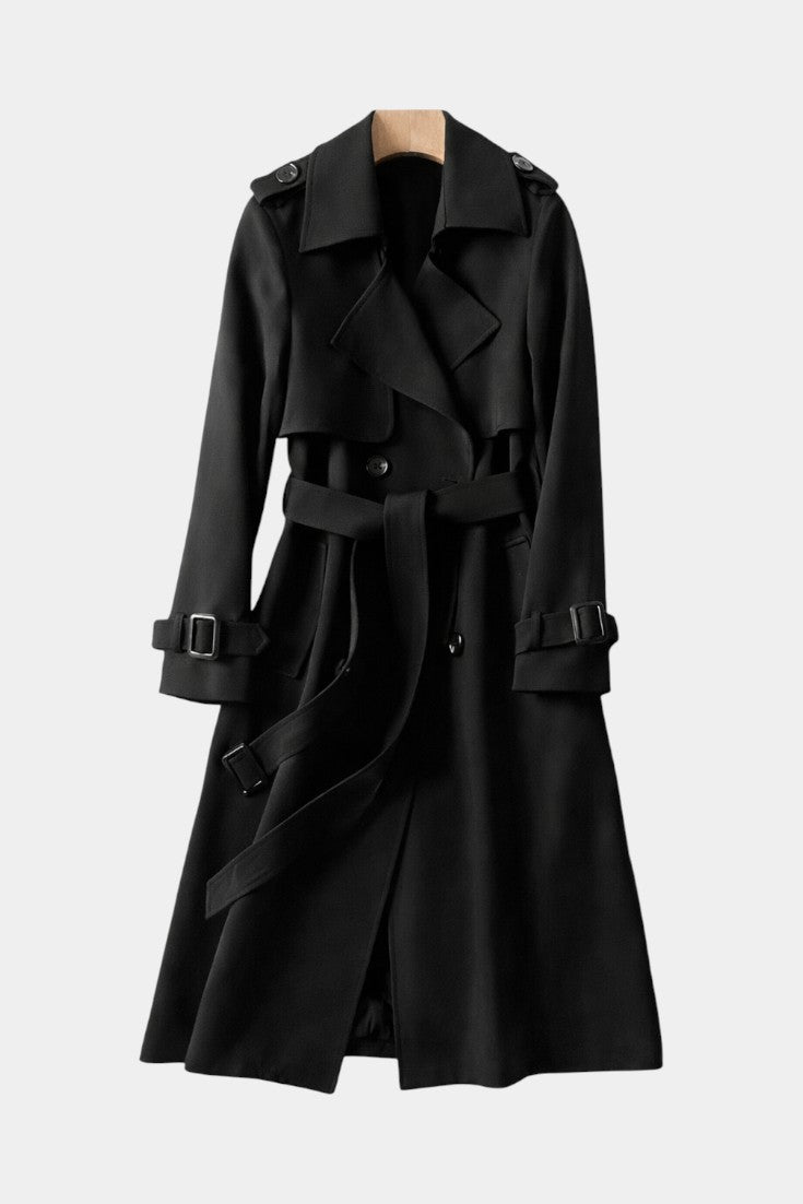 MARINA | Long Belted Double-Breasted Coat