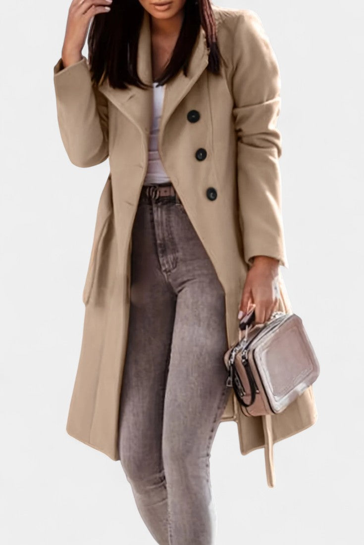 WINONA | Long Trench Coat with Straight Silhouette and Belt