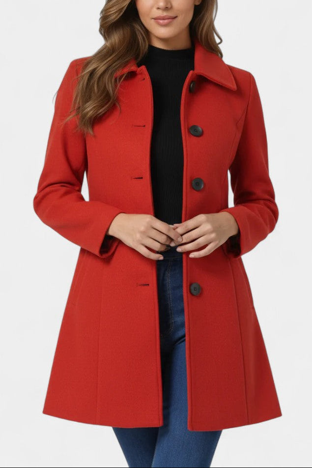 FERN | Winter Coat with Single Button and Fitted Waist