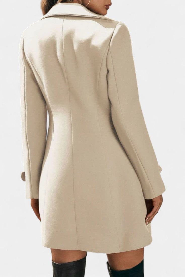EDEN | Open Coat with Notched Collar and Decorative Buttons