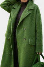 KATE | Long Oversized Double-Breasted Coat with Notched Collar