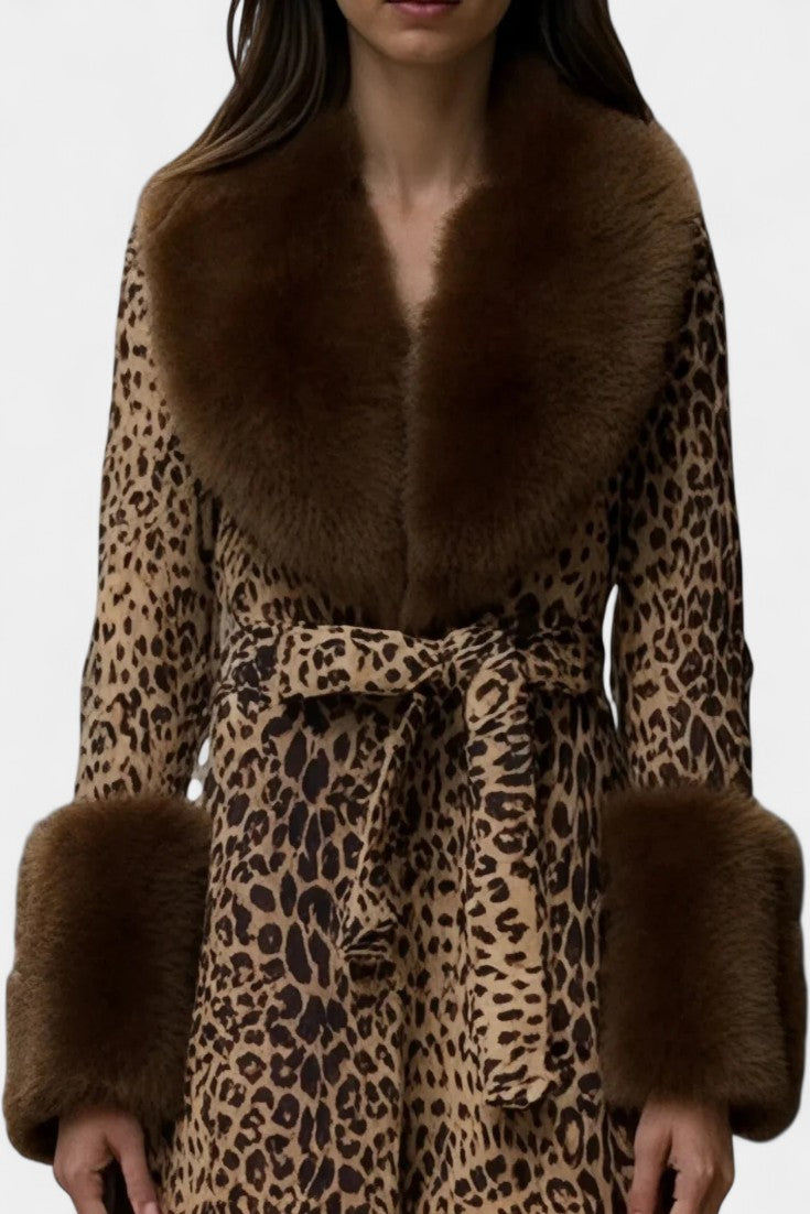 JASMINE | Leopard Print Plush Coat with Relaxed Fit