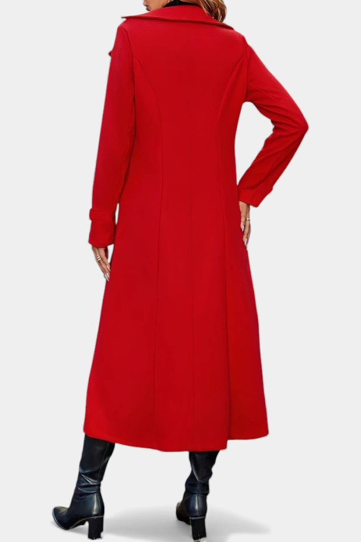 LARA | Long Notched Lapel Double-Breasted Coat