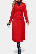 LARA | Long Notched Lapel Double-Breasted Coat
