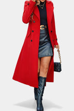 LARA | Long Notched Lapel Double-Breasted Coat