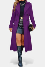 LARA | Long Notched Lapel Double-Breasted Coat