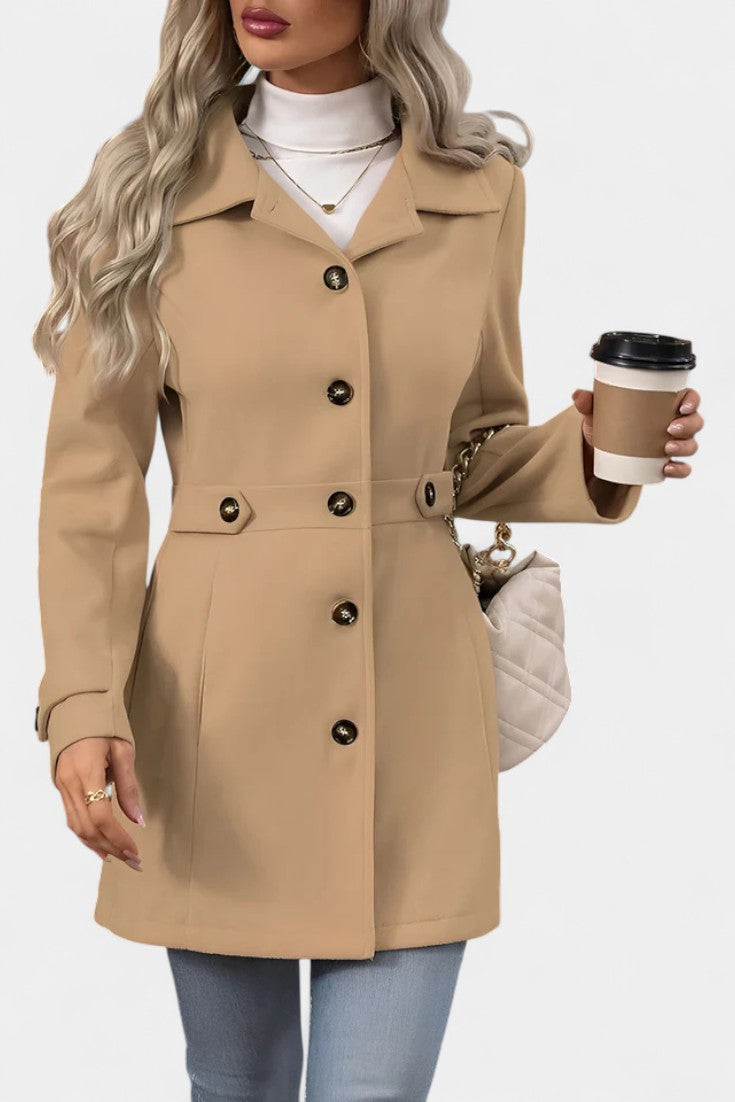 JOANNA | Elegant Mid-Length Coat with Adjustable Belt