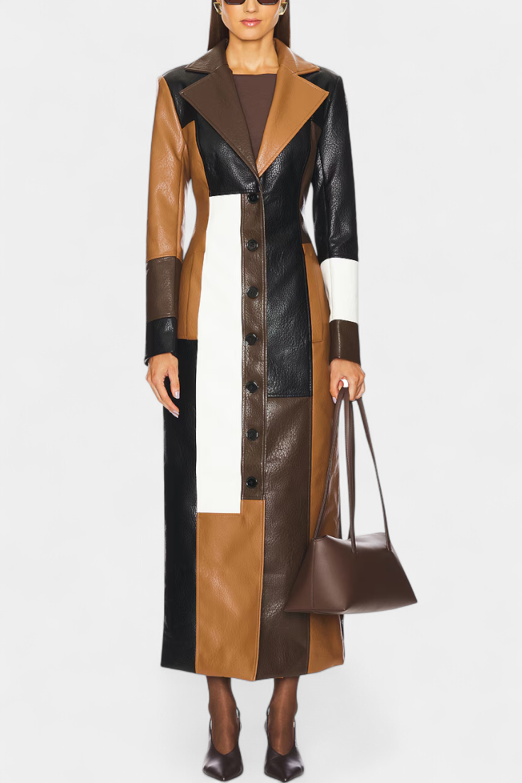 HEIDI | Structured Cut Patchwork Trench with Modern Contrasts