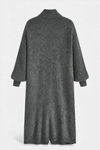 SKYE | Long Knit Coat with Soft Turtleneck and Button Closure