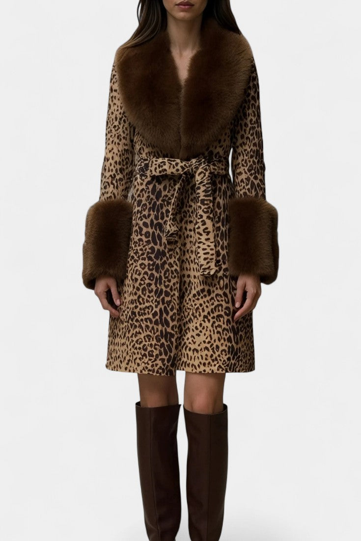 JASMINE | Leopard Print Plush Coat with Relaxed Fit