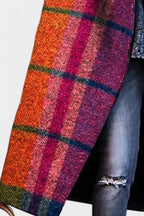 Suhana Contrast Checkered Coat with Elegant Notched Collar