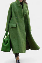 KATE | Long Oversized Double-Breasted Coat with Notched Collar
