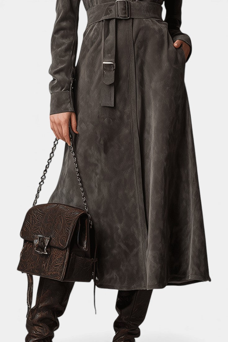 DAPHNE | Long Western Chic Coat with Slim Silhouette