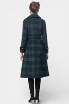 LYDIA | Long Crossed Coat in Blue-Green