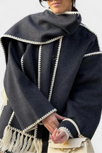 INGRID | Coat with Integrated Scarf and Fluid Silhouette