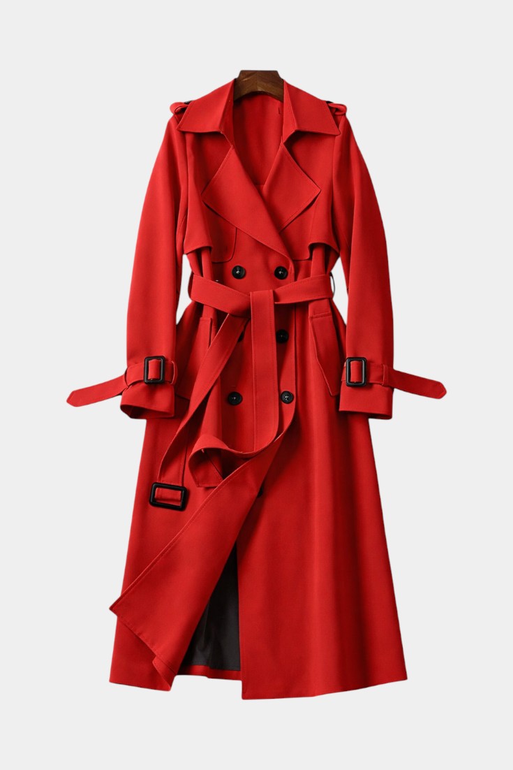 MARINA | Long Belted Double-Breasted Coat
