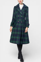LYDIA | Long Crossed Coat in Blue-Green