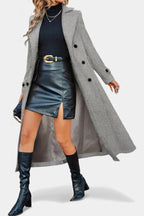 LARA | Long Notched Lapel Double-Breasted Coat